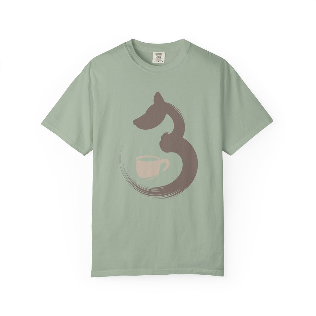 Dog & Coffee Brush stroke T-Shirt