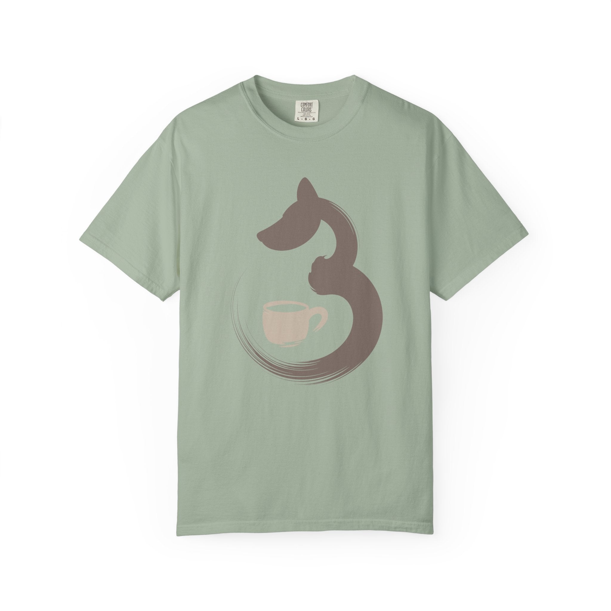 Dog & Coffee Brush stroke T-Shirt