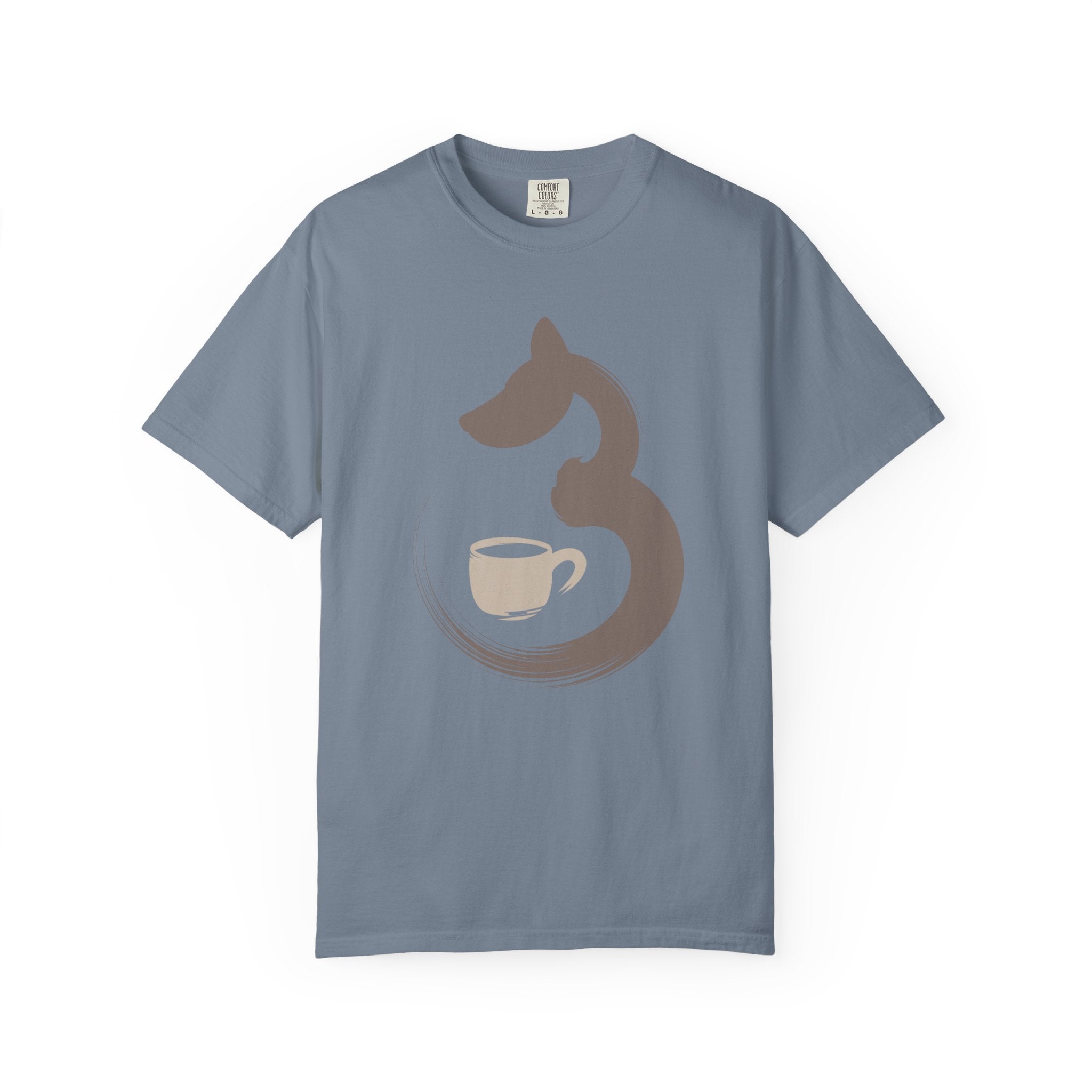 Dog & Coffee Brush stroke T-Shirt