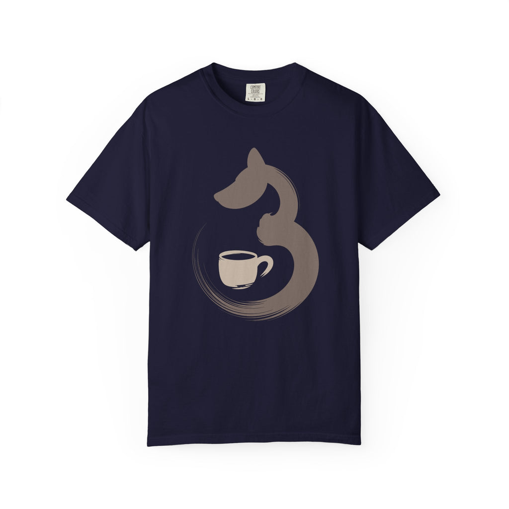 Dog & Coffee Brush stroke T-Shirt